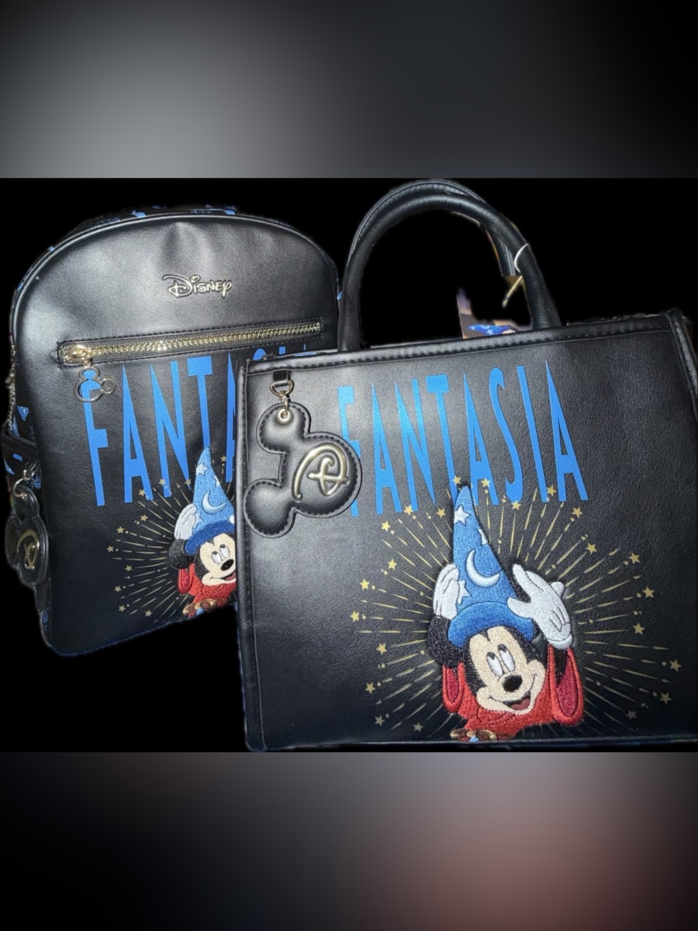 Disney Fantasia backpack and purse features an embroidered Sorcerer Mickey Mouse - Picture 2 of 12